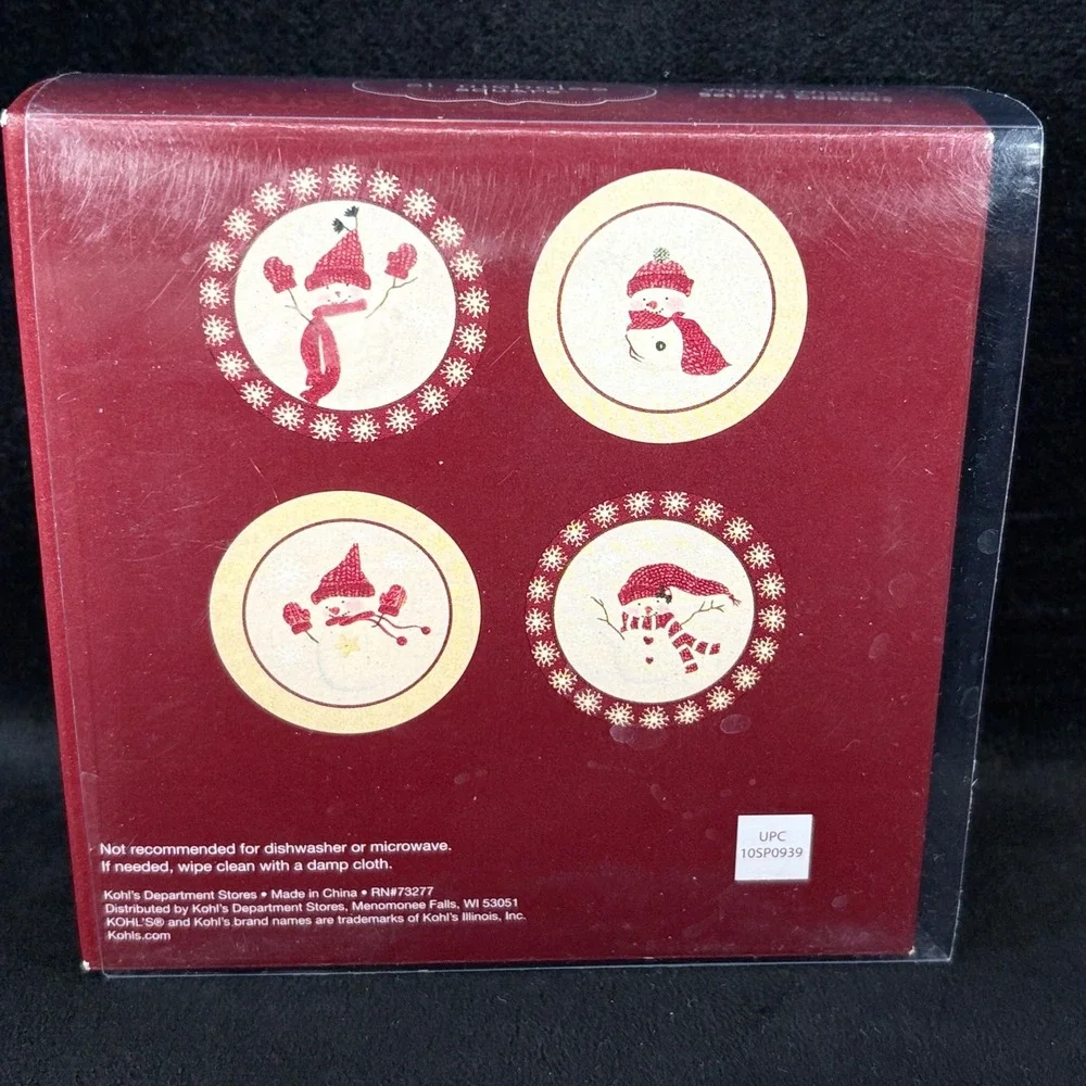 St Nicholas Square Snowman Spreaders (4) Coasters (4) Winter Wishes‎ Christmas